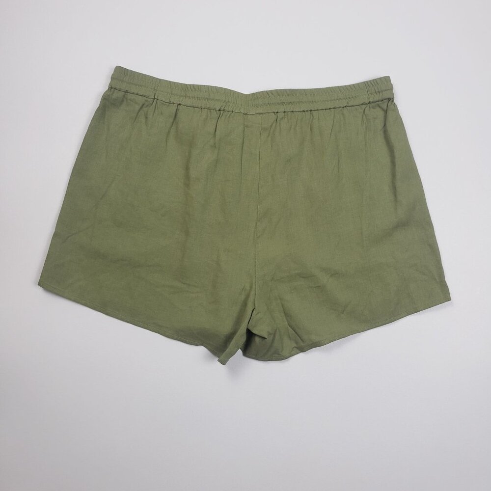 Andie Swim The Graciosa Short Women's Medium Ivy Green Linen Blend Tassel Ties - Picture 7 of 16